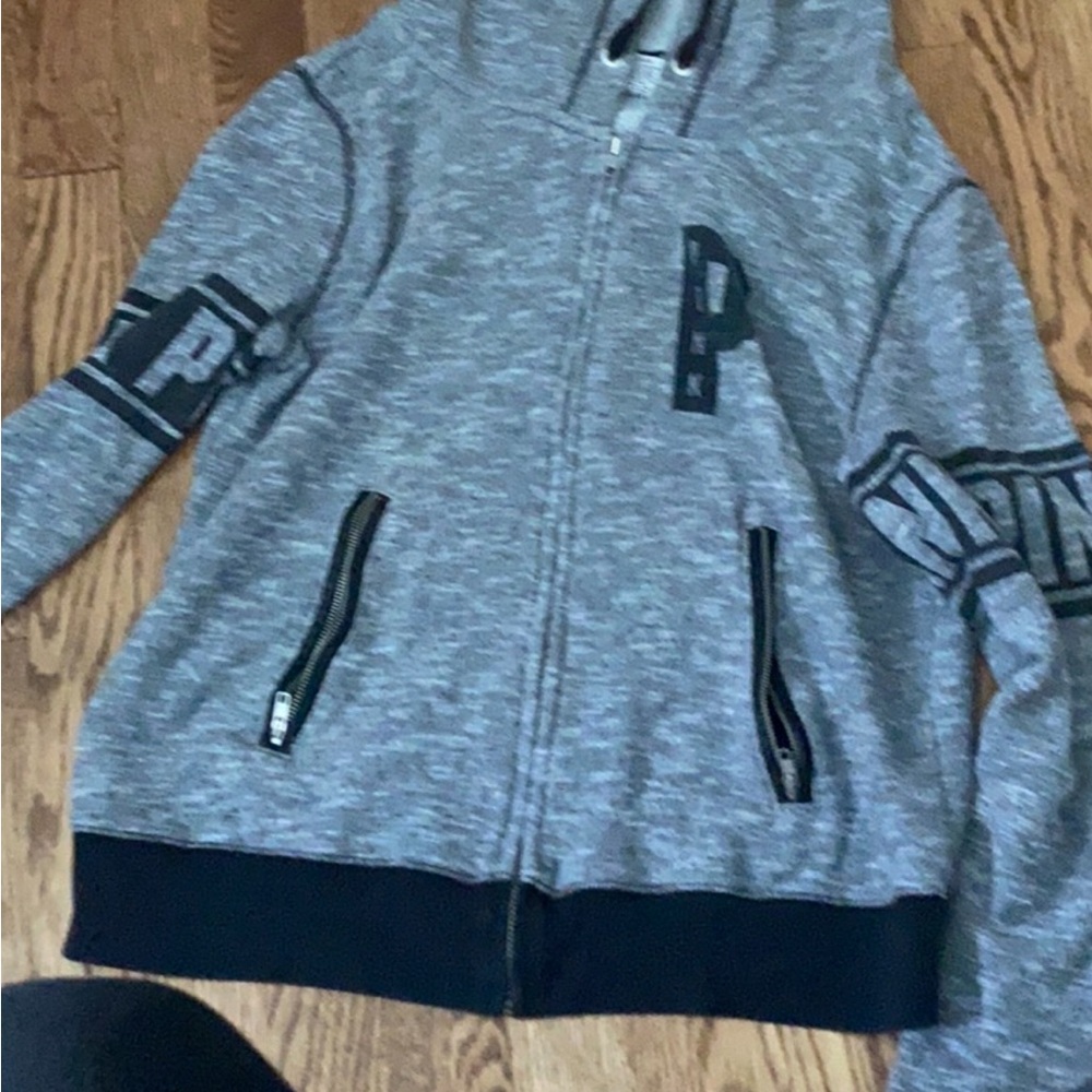 PINK Victoria's Secret Gray and Black Heathered Jacket